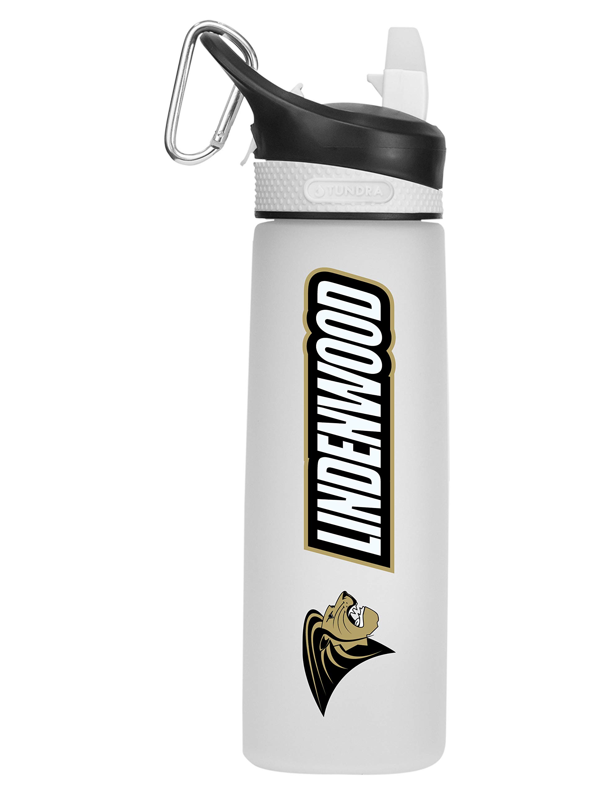 Lindenwood University Tritan Plastic Frosted Sport Water Bottle 24oz - BPA Free Leak Proof Water Bottle for Gym, Hiking & Outdoor Activities - White Design-3