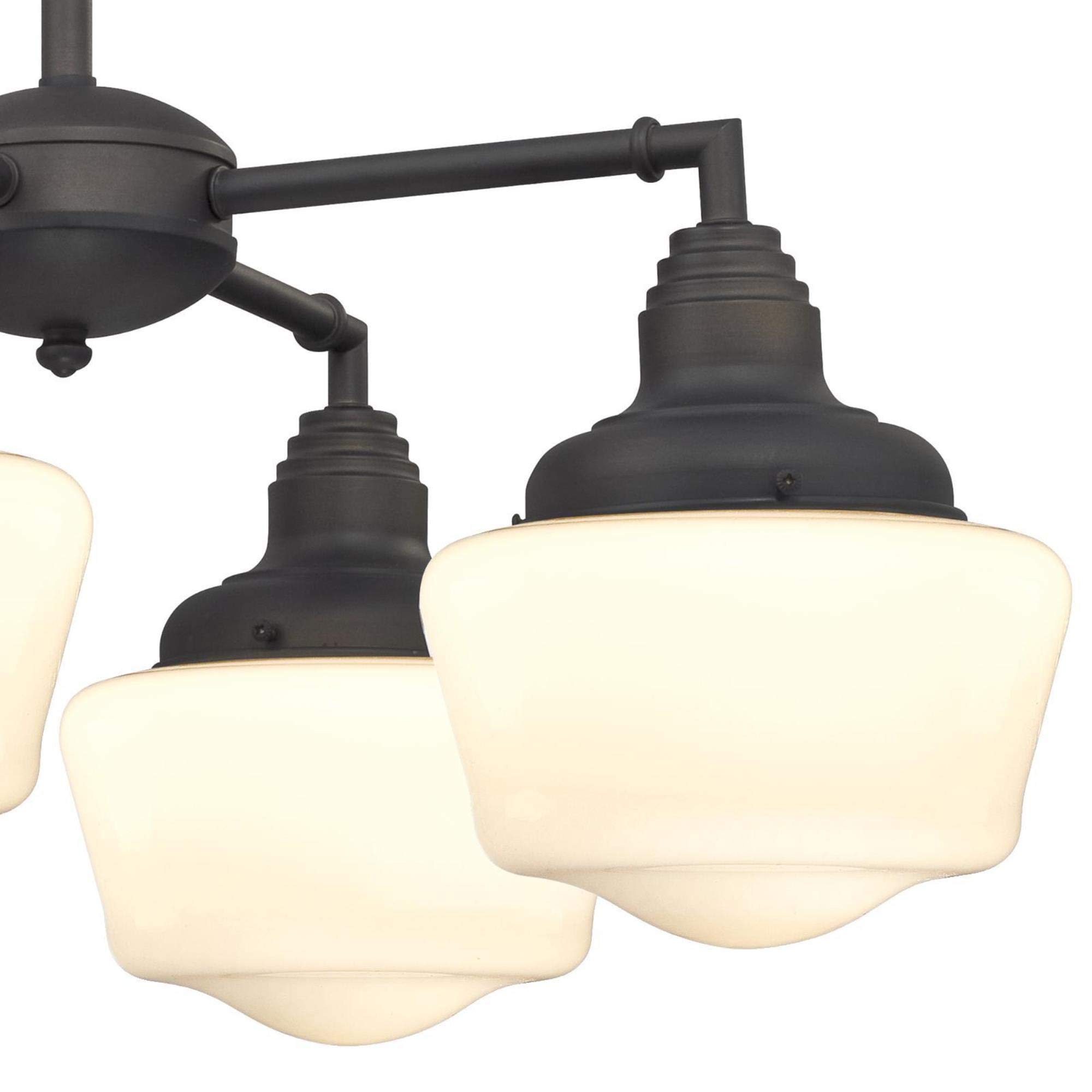 Westinghouse 6342000 Scholar 4-Light Indoor Convertible Chandelier/Semi-Flush Mount Ceiling Light Fixture - Oil Rubbed Bronze Finish with White Opal Glass - Perfect for Dining Room, Bedroom or Entryway Lighting