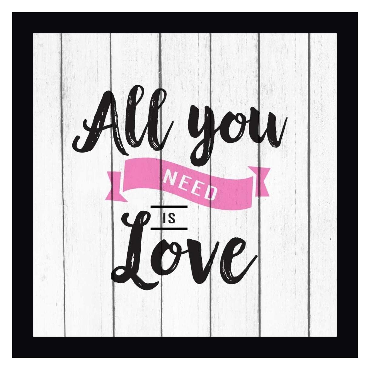 All You Need is Love by Kimberly Allen - 30x30 Inch Framed Canvas Wall Art Print with Black Frame - Ready to Hang - Perfect for Living Room, Bedroom Decor & Gift Ideas