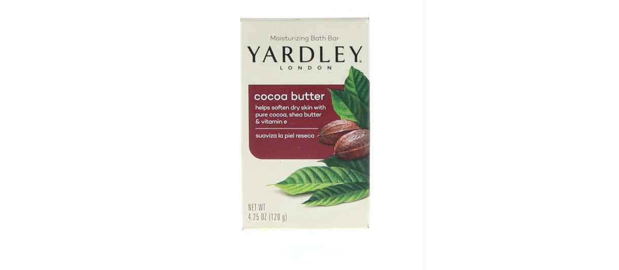 Yardley London Cocoa Butter Moisturizing Bath Soap Bar 4.0 oz - Naturally Hydrating & Fragrant for Women - Perfect for Daily Skincare & Relaxing Bath Time