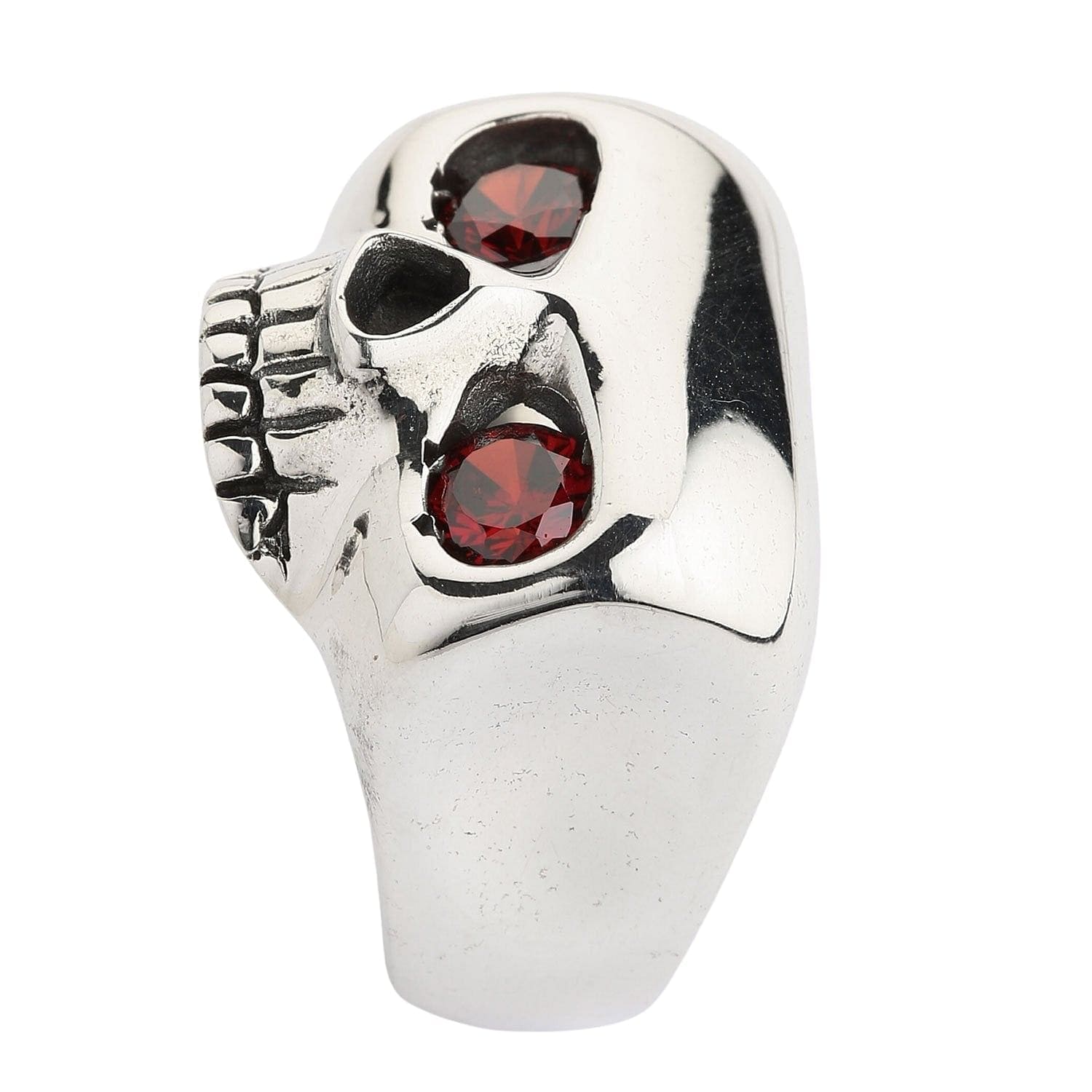 Gothic Red Eyes Skull Sterling Silver Ring for Men & Women - Perfect for Halloween, Punk Fashion, and Dark Aesthetic Jewelry Lovers