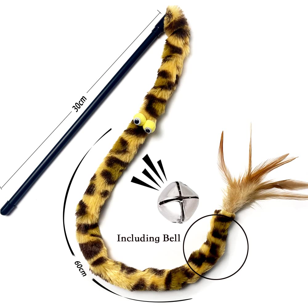 Interactive Cat Toys 3-Pack - Rainbow Wand, Feather Flips & Plush Ball for Indoor Play - Stimulating Teaser & Chase Exercise for Kittens - Perfect for Bonding, Playtime & Keeping Cats Active (Pack of 3)
