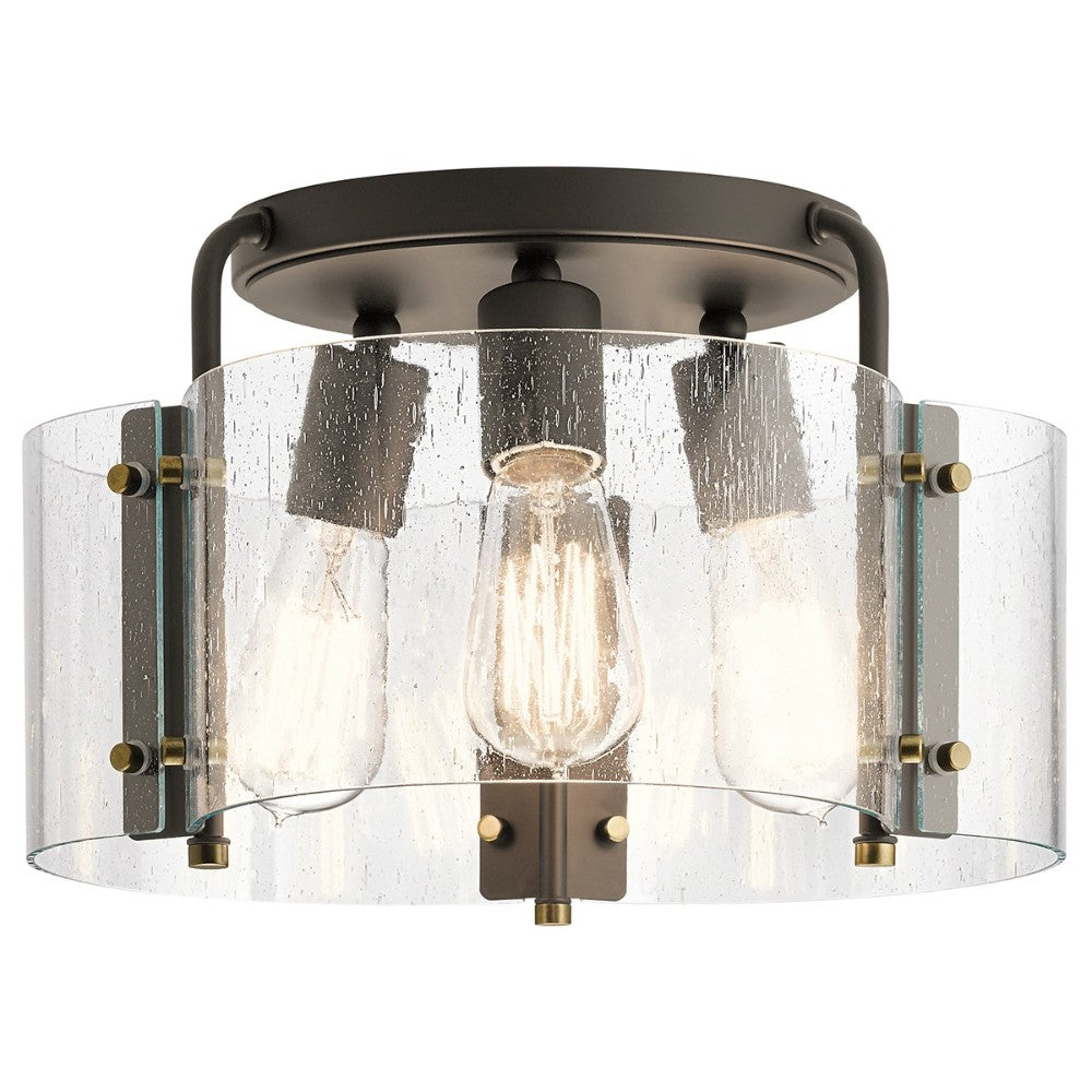 Thoreau 3-Light Semi Flush Mount Ceiling Light Fixture - Modern Farmhouse Lighting for Bedroom, Living Room & Dining Room - Elegant Home Decor for Indoor Spaces