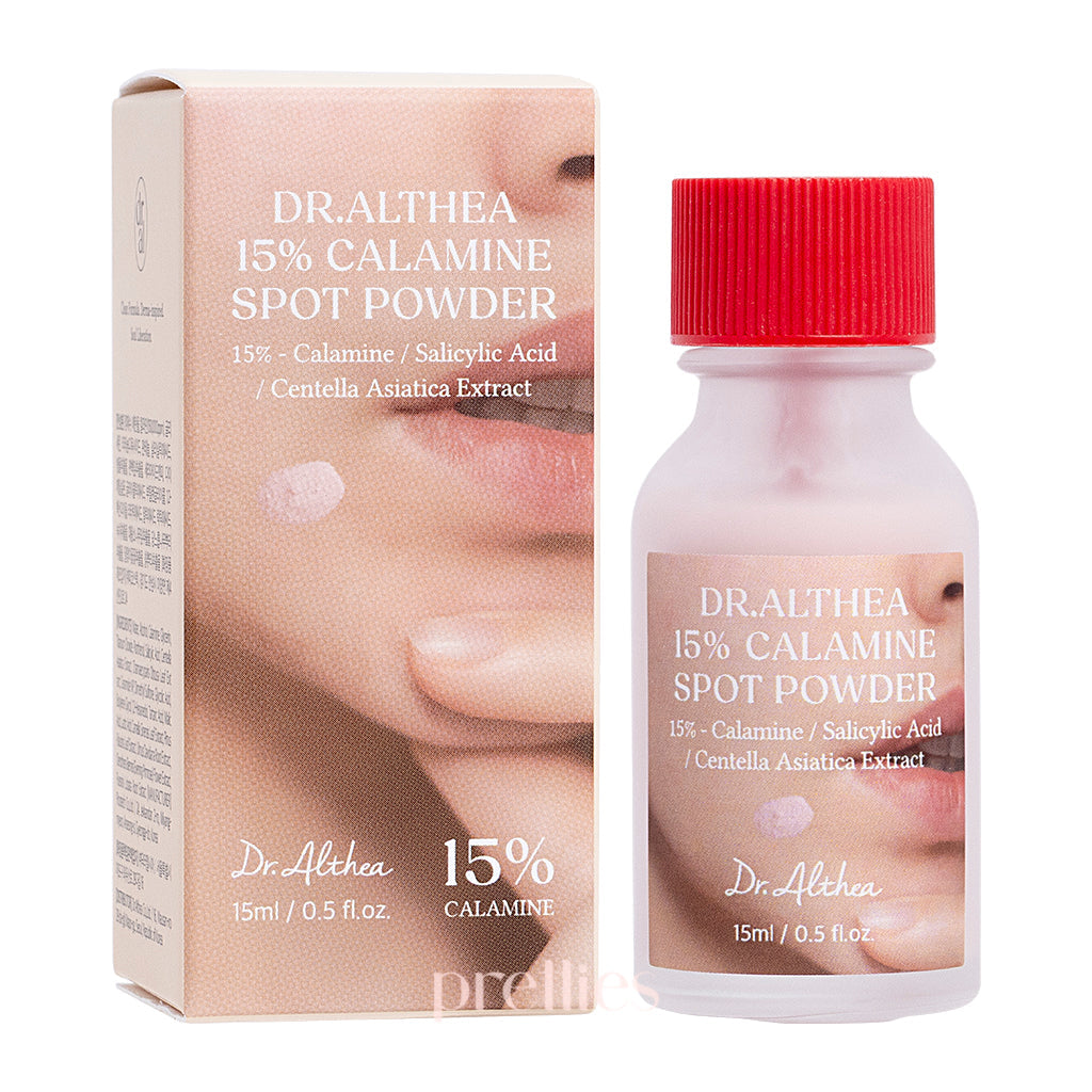 Dr.Althea 15% Calamine Spot Powder 15ml - Soothing Acne Treatment for Oily & Sensitive Skin | Perfect for Blemish Control & Skin Calming | Use for Face, Body & Post-Shaving Irritation