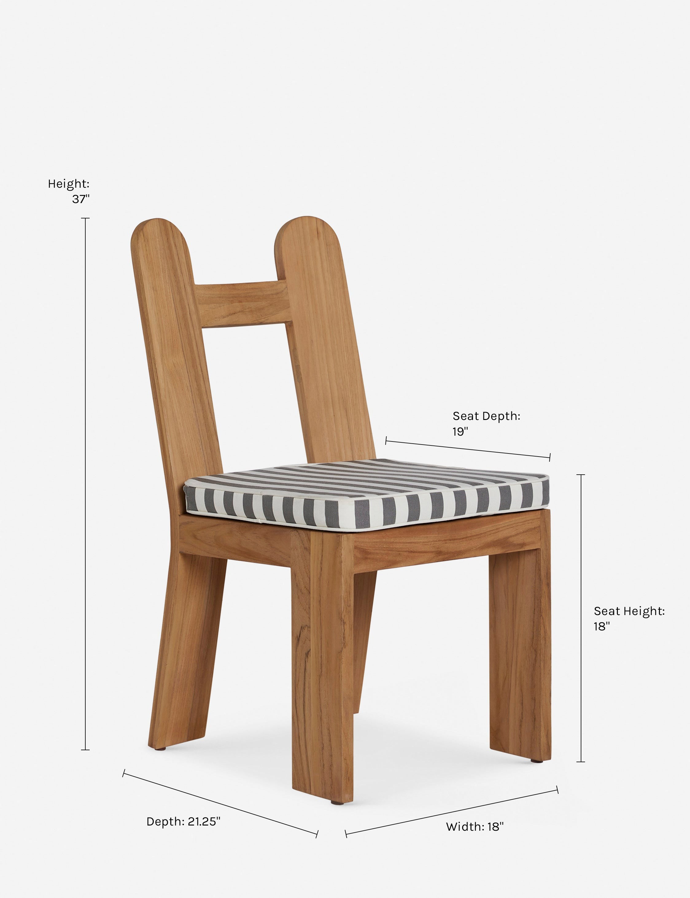 Abbot Outdoor Dining Chair by Sarah Sherman Samuel - Weather-Resistant Patio Furniture for Backyard, Garden, and Poolside Dining