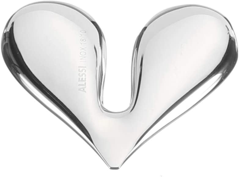 Alessi Heart-Shaped Nutcracker - Stainless Steel Nut Splitter for Walnuts, Almonds & Hazelnuts - Elegant Kitchen Gadget for Holiday Baking & Entertaining