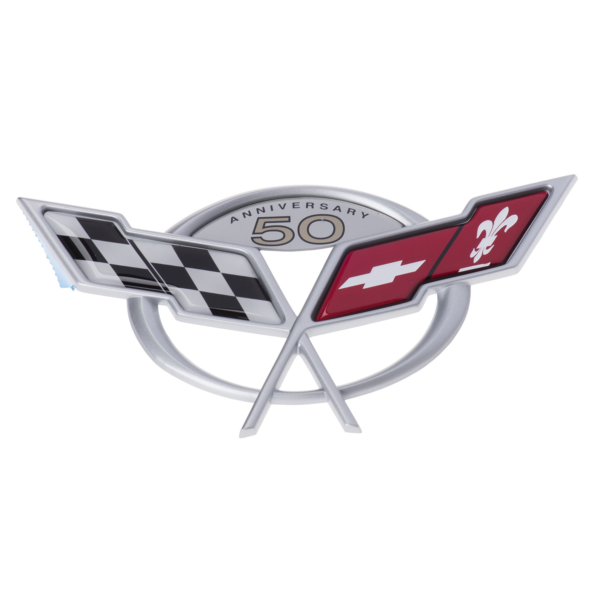 Original GM 50th Anniversary Front Bumper with Crossed Flags Emblem for 2003 Chevrolet Corvette C5 - Perfect for Restoration & Show Car Upgrades
