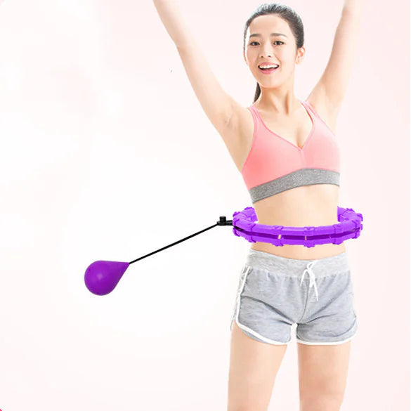 Adjustable Weighted Hula Hoop with Massage Balls for Adults - Waist Trimmer, Core Workout & Belly Fat Burner - Perfect for Home Gym, Weight Loss & Fitness Training