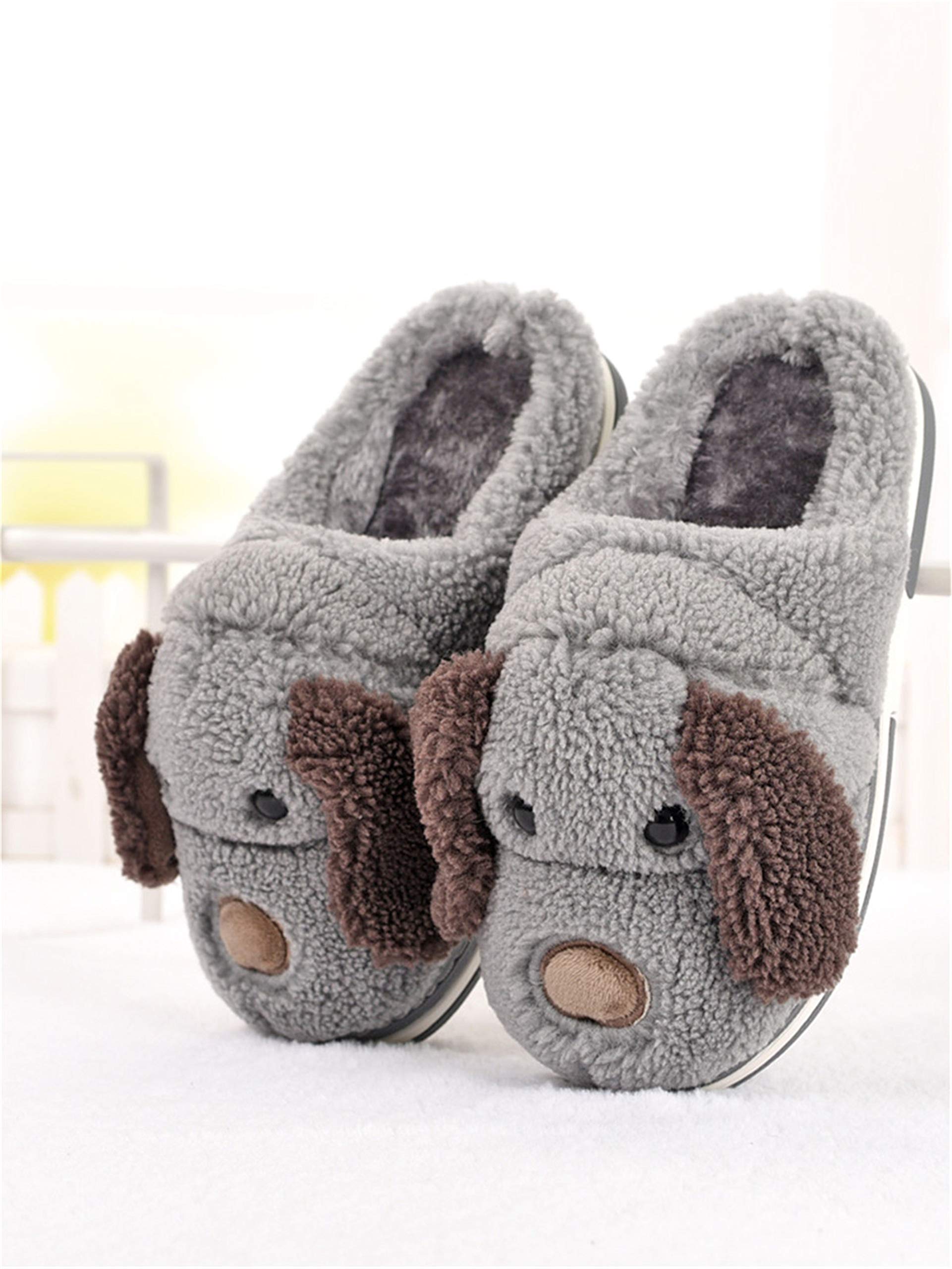 Cozy Cotton Slippers for Adults & Kids - Cute Dog & Animal Plush House Slippers for Indoor Comfort - Perfect for Home, Lounge & Gift Giving