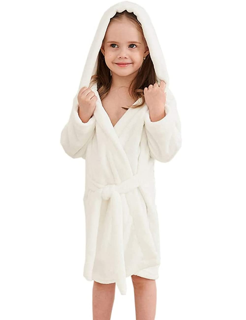 **Girls Fleece Hooded Robes - Soft Premium Fuzzy Bathrobe for Kids Ages 2-12 | Cozy Winter Wear & Gift for Birthdays, Christmas, and Spa Days**