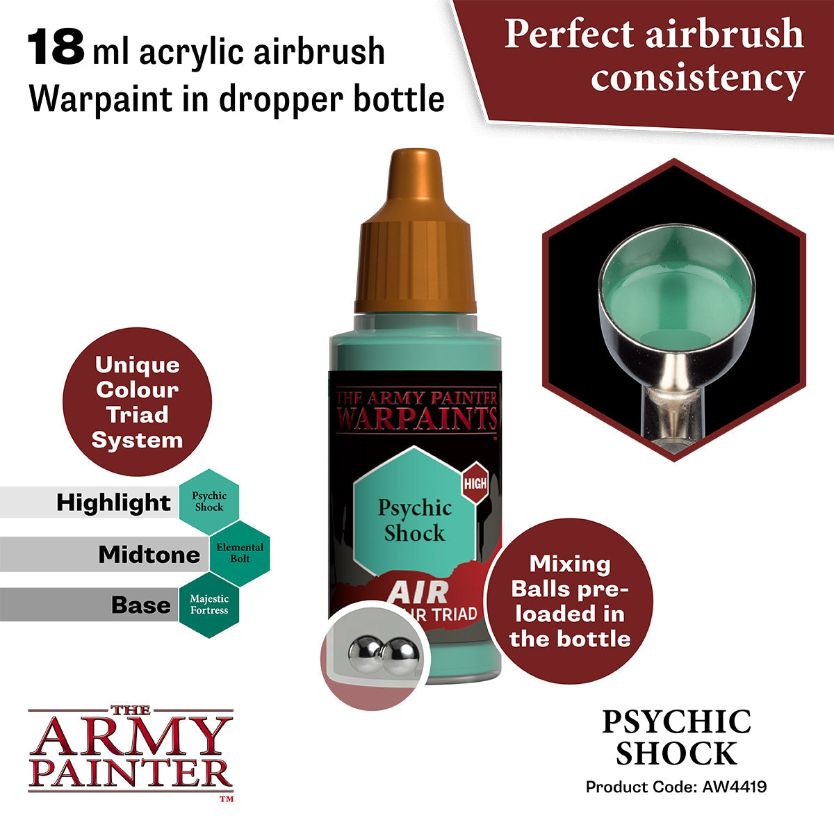 Warpaints Air: Psychic Shock - Premium Makeup & Cosmetics for Halloween, Fantasy, and Theatrical Looks - Perfect for Costume Parties, Cosplay, and Special Effects