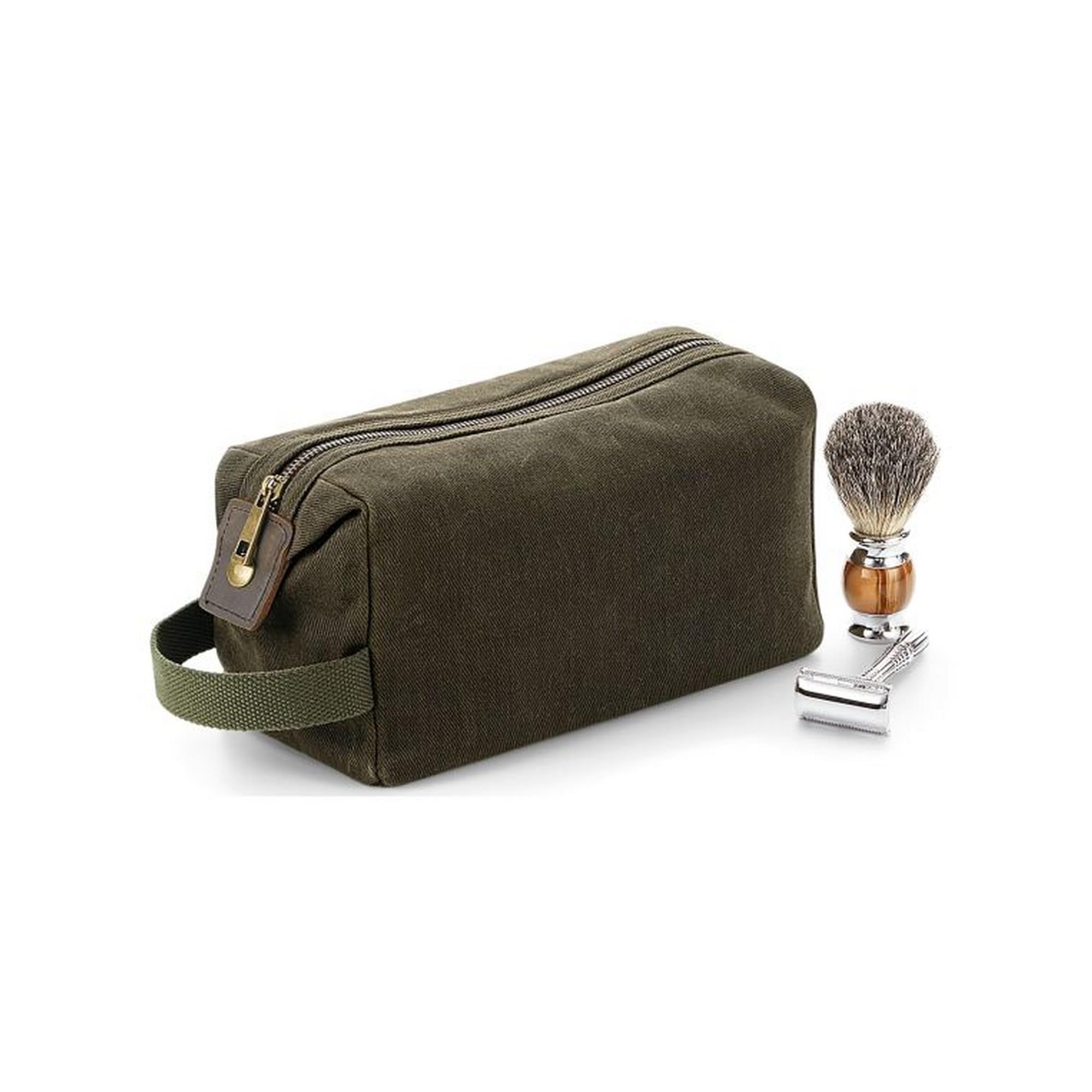 Quadra QD651 Heritage Waxed Canvas Wash Bag - Waterproof & Durable Toiletry Organizer for Travel, Camping & Gym - Perfect for Men & Women