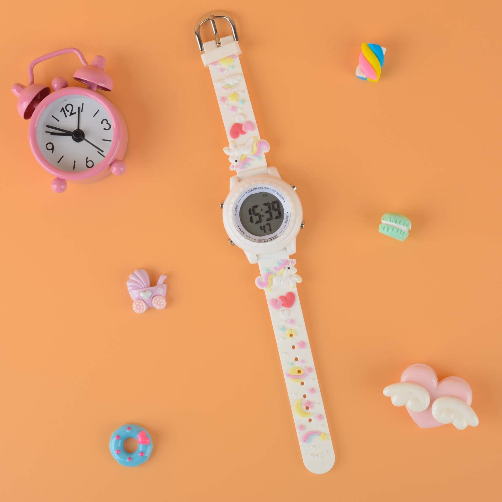 Venhoo Kids Digital Watch - Waterproof 3D Cartoon with Alarm for Girls 3-10 Years | Perfect for School & Playtime