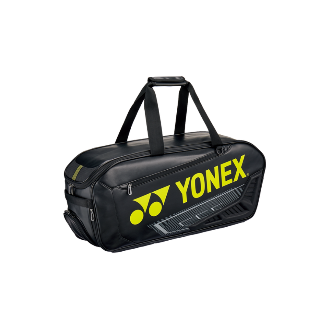 Yonex BAG02331WEX Expert Tournament Badminton Racket Bag [Black/Yellow] - Durable Tennis Backpack for Sports Gear & Equipment Storage - Perfect for Badminton, Tennis & Squash Players