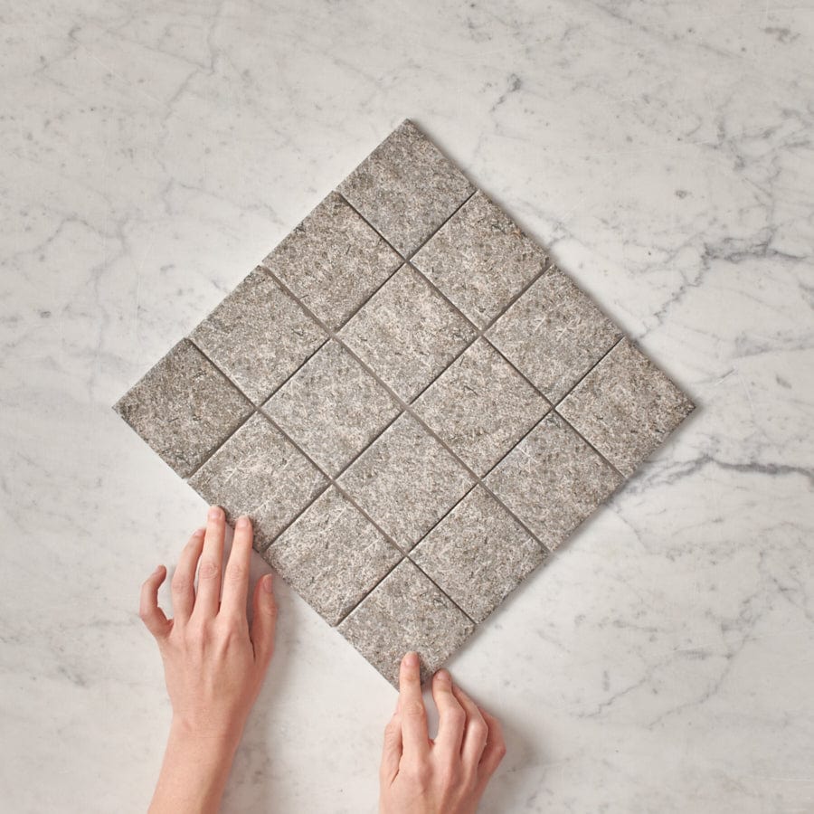 Premium Dunmore Charcoal Stone Look Square Tile - Natural Slate Finish for Kitchen Backsplash, Bathroom Walls & Fireplace Surrounds