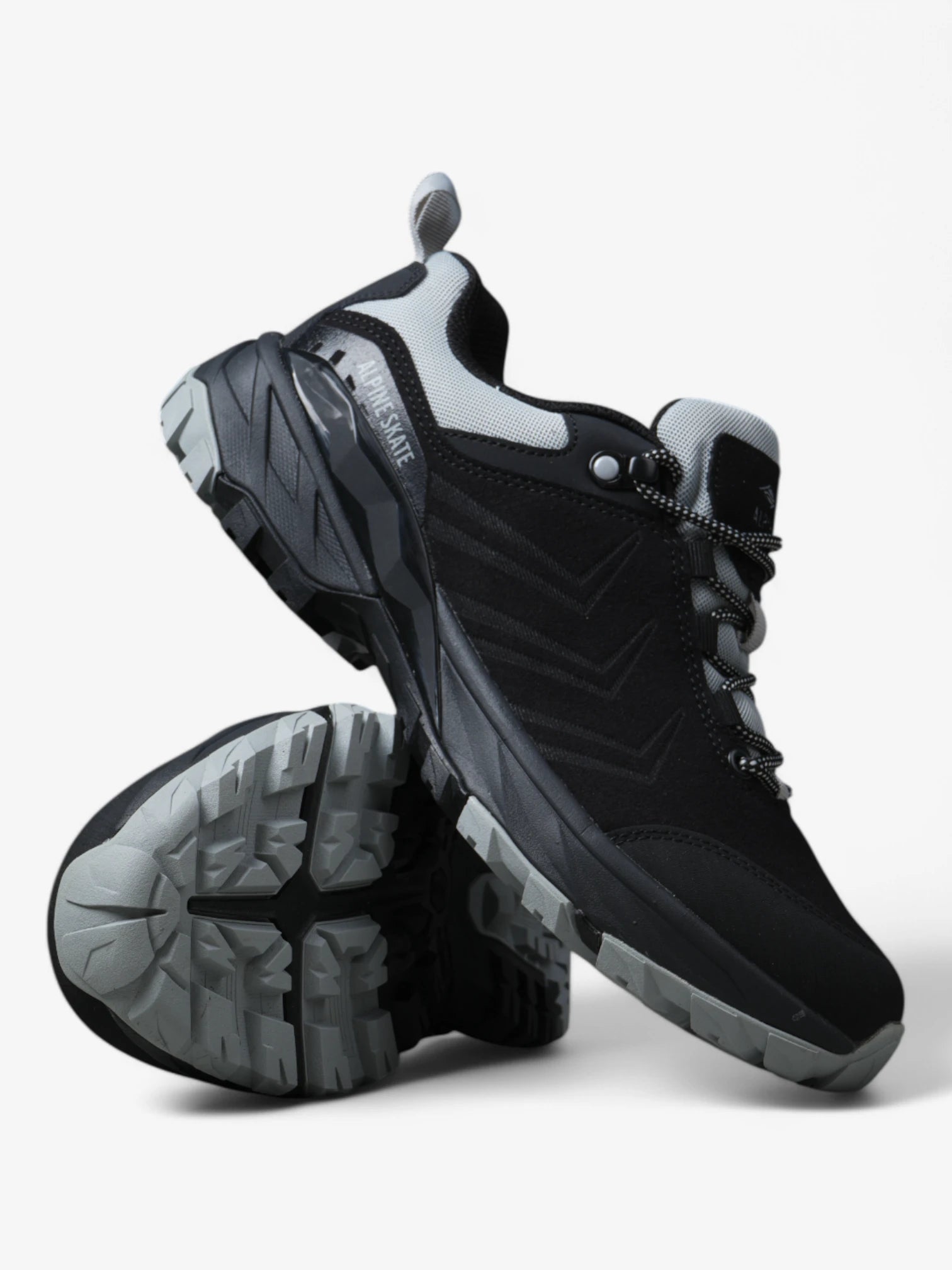 **Ajanta Alpine Skate Shoes for Men & Women - Black & Grey Sneakers for Skateboarding, Casual Wear & Street Style**