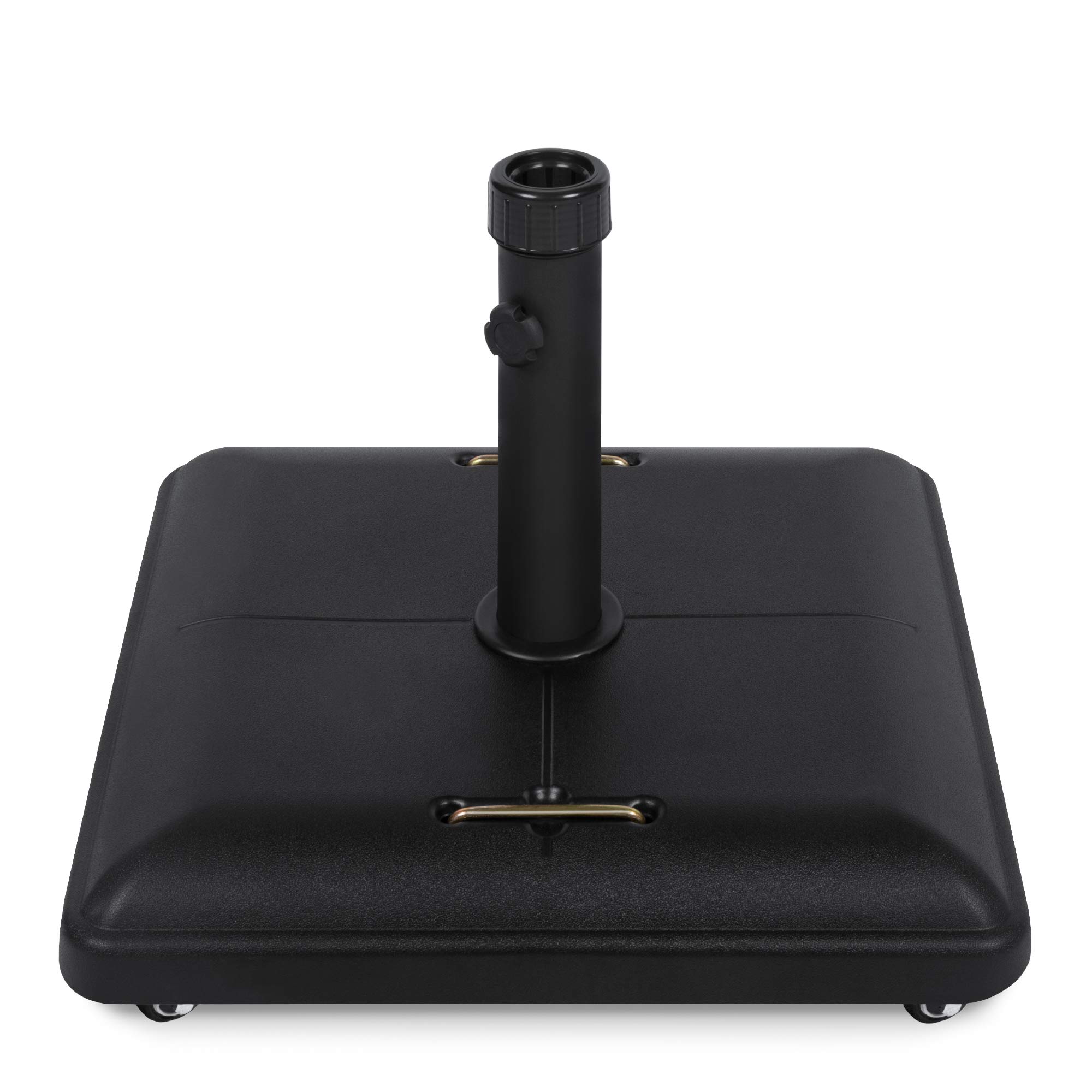Best Choice Products 81-Pound Heavy Duty Square Concrete Outdoor Patio Umbrella Base Stand with Locking Wheels & Handles - Perfect for Poolside, Backyard, Deck, and Garden Use