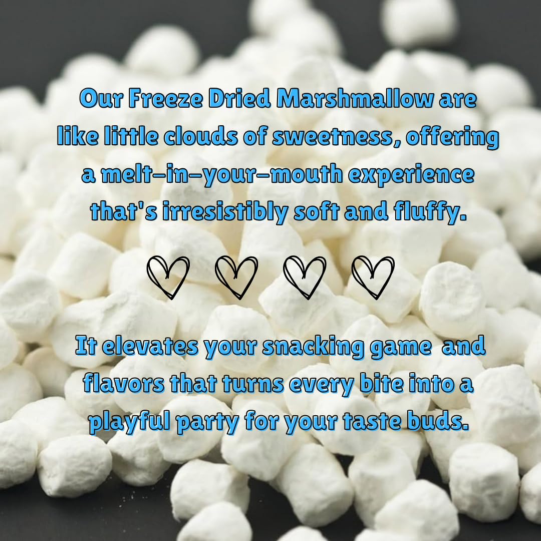 G-BOX Freeze Dried Marshmallows - Mini Fat-Free Snacks for Adults & Kids | TikTok Viral Candy | Perfect for Halloween & Christmas Treats | CrispyMallows Large Size | Great for Baking, Hot Cocoa & Party Favors