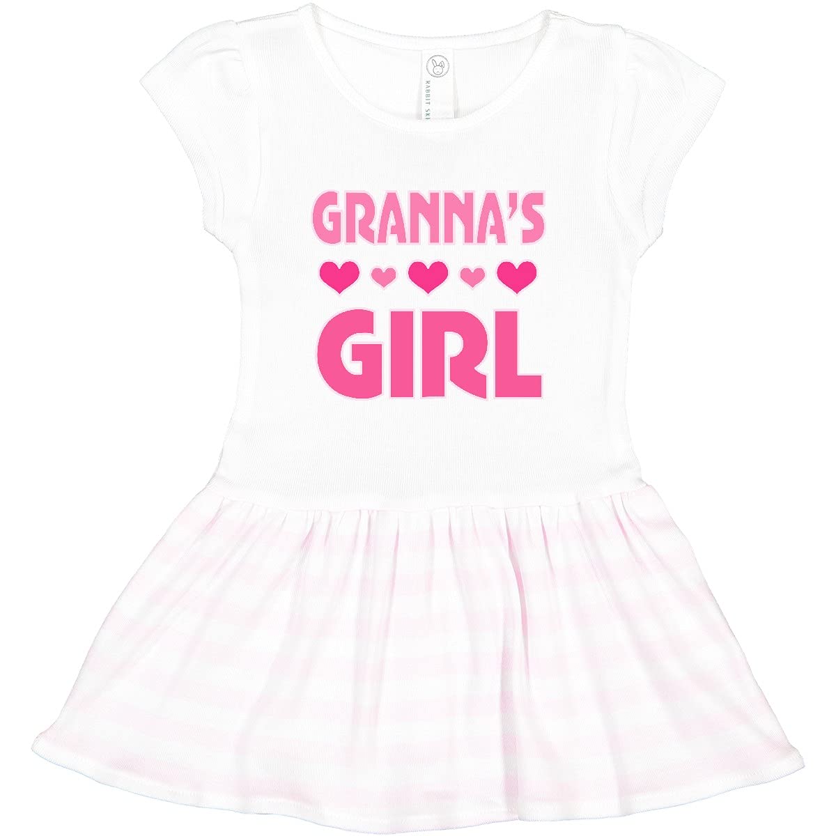 Inktastic Granna Girl Granddaughter Gift Toddler Dress - Cute Floral Print Cotton Dress for Baby Girls, Perfect for Birthday, Family Photos & Special Occasions