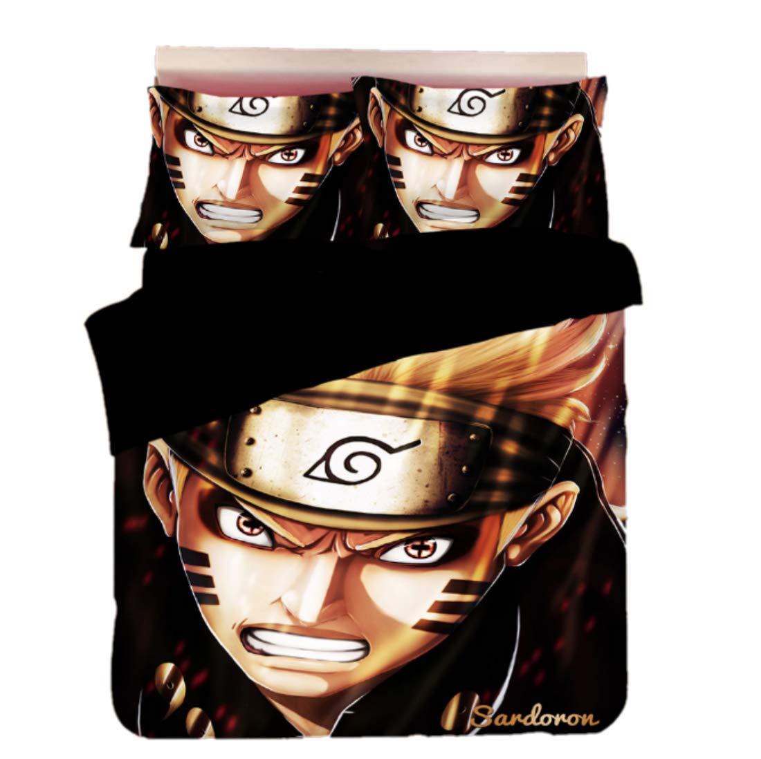 Naruto Anime Bedding Set 3-Piece Duvet Cover - Soft Printed Bedclothes Collection for Kids & Teens | Perfect for Anime Themed Bedrooms & Gift Giving