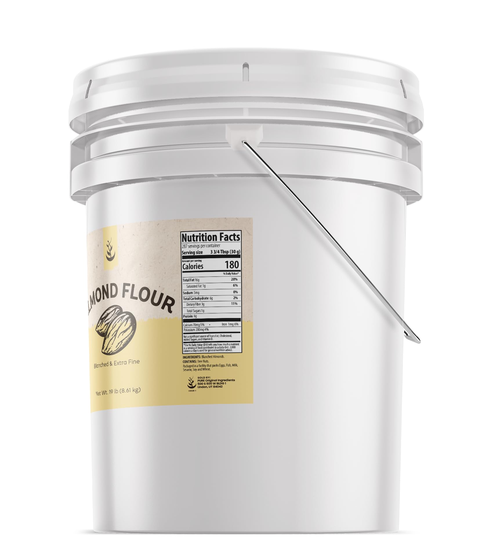Pure Original Ingredients Almond Flour (5 Gallons) - Gluten-Free, Non-GMO, Keto-Friendly for Baking, Cooking & Healthy Recipes
