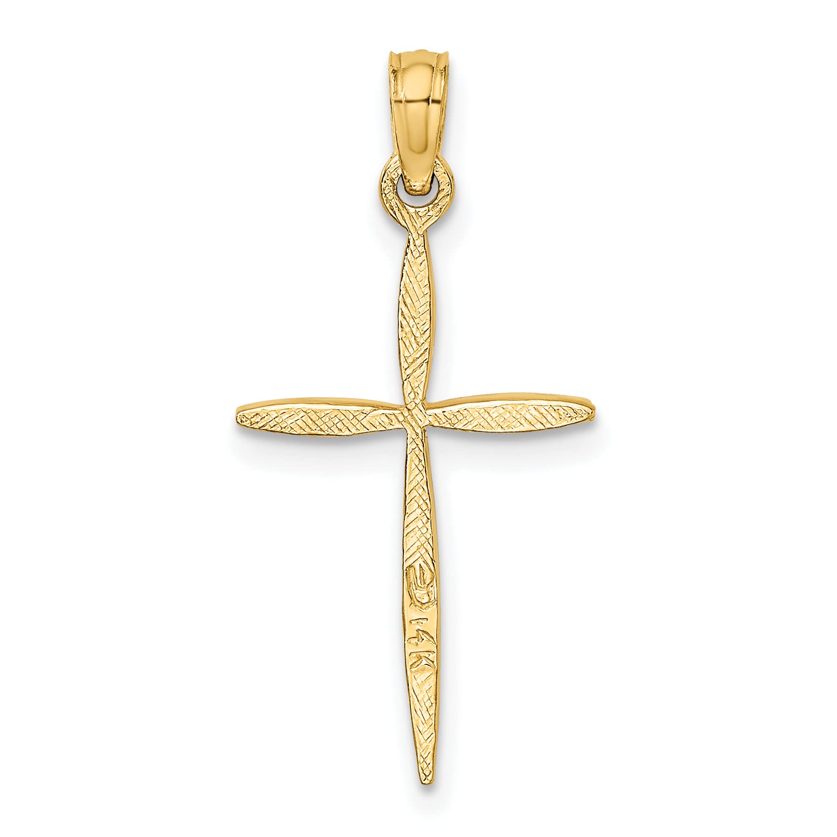 10K Solid Yellow Gold Holy Cross Pendant Necklace for Women - Religious Jesus Christ Charm Jewelry Gift for Baptism, First Communion & Church Occasions