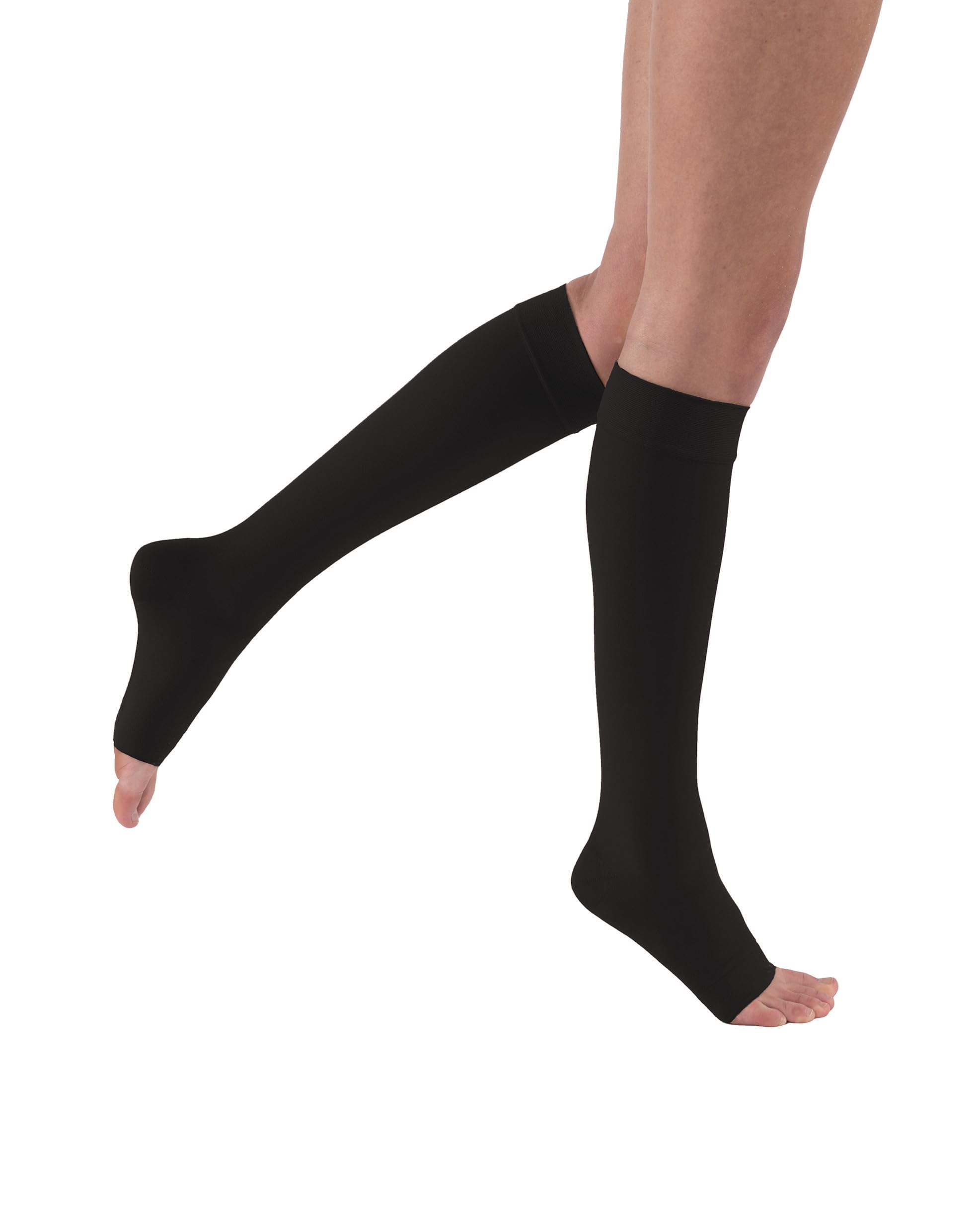Jobst Relief 30-40 mmHg Knee High Open Toe Compression Stockings for Women & Men - Beige Medical Socks for Varicose Veins, Edema & Circulation - Perfect for Nurses, Travel & Pregnancy
