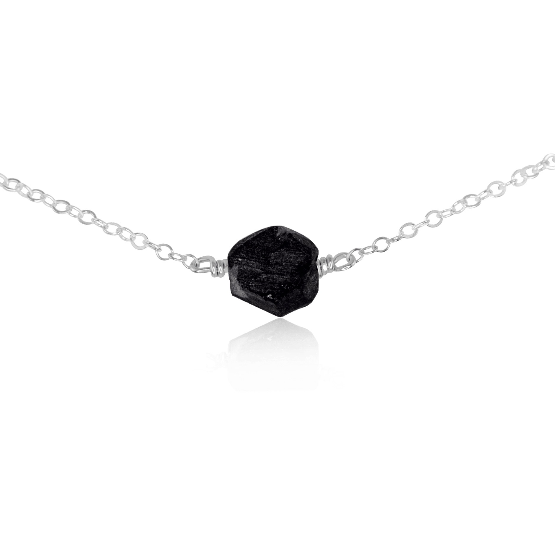 Raw Obsidian Crystal Nugget Choker Necklace - Natural Black Stone Pendant for Women - Perfect for Meditation, Energy Healing & Boho Fashion