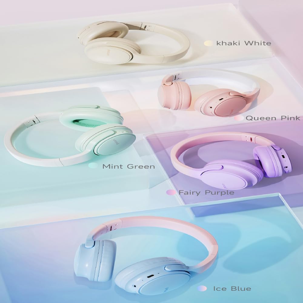 SLuB Wireless Over-Ear Headphones with Bluetooth 5.0, Foldable Design, HD Stereo Sound & Built-in Mic, 30H Battery Life - Perfect for Phone Calls, Gaming, TV Watching, Office Work & Travel (Pink)