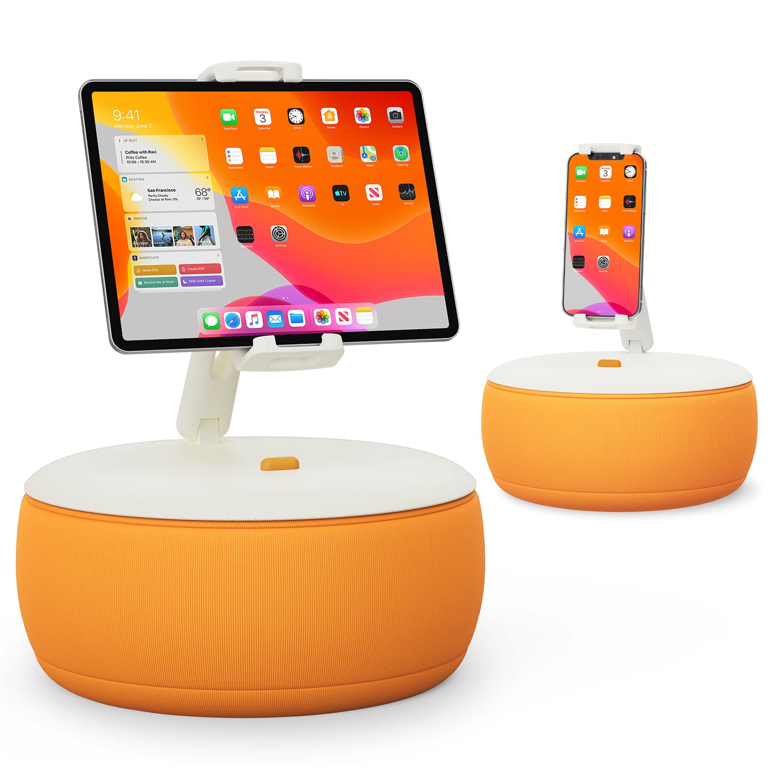 SAIJI Adjustable Tablet Stand & Phone Holder - 360° Rotating Bed Lap Pillow for iPad, Kindle, Galaxy Tab (4.7-12.9