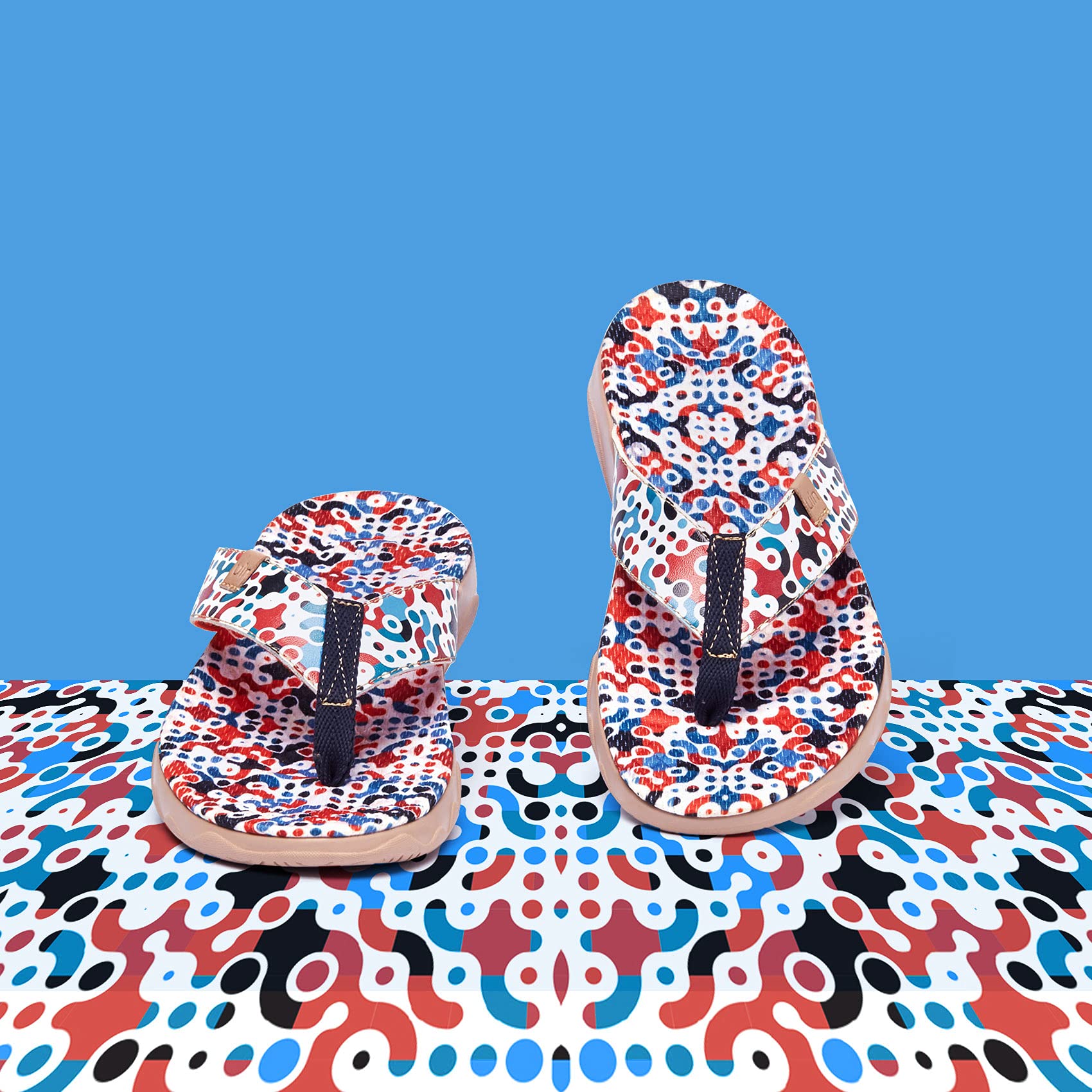 UIN Women's Flip Flops - Comfortable Non-Slip Thong Sandals for Beach, Summer & Travel - Hand-Painted Art Design - Perfect for Poolside, Vacation & Casual Wear