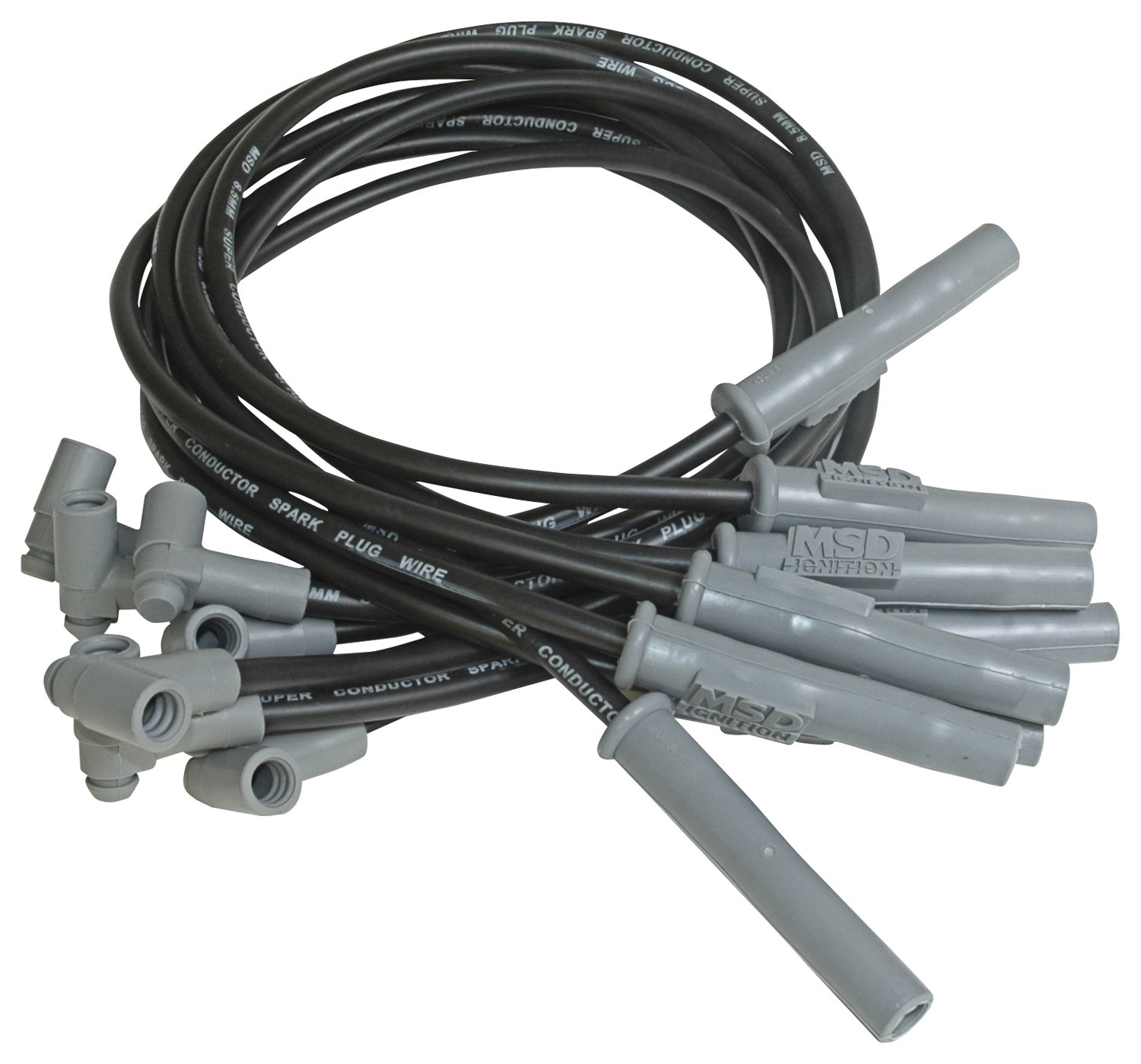 MSD 31363 Black 8.5mm Super Conductor Spark Plug Wire Set - High Performance Ignition Wires for Cars, Trucks & Racing Vehicles - Perfect for Engine Upgrades & Tuning