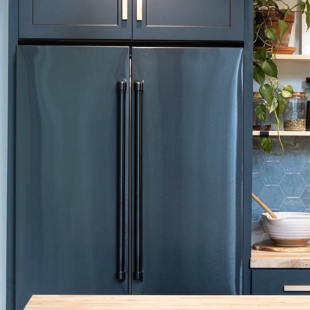 ZLINE 36 Inch 22.5 Cu. Ft. Counter Depth French Door Refrigerator with Ice Maker - Fingerprint Resistant Black Stainless Steel (RFM 36 BS) - Perfect for Modern Kitchens, Open Concept Homes & Entertaining