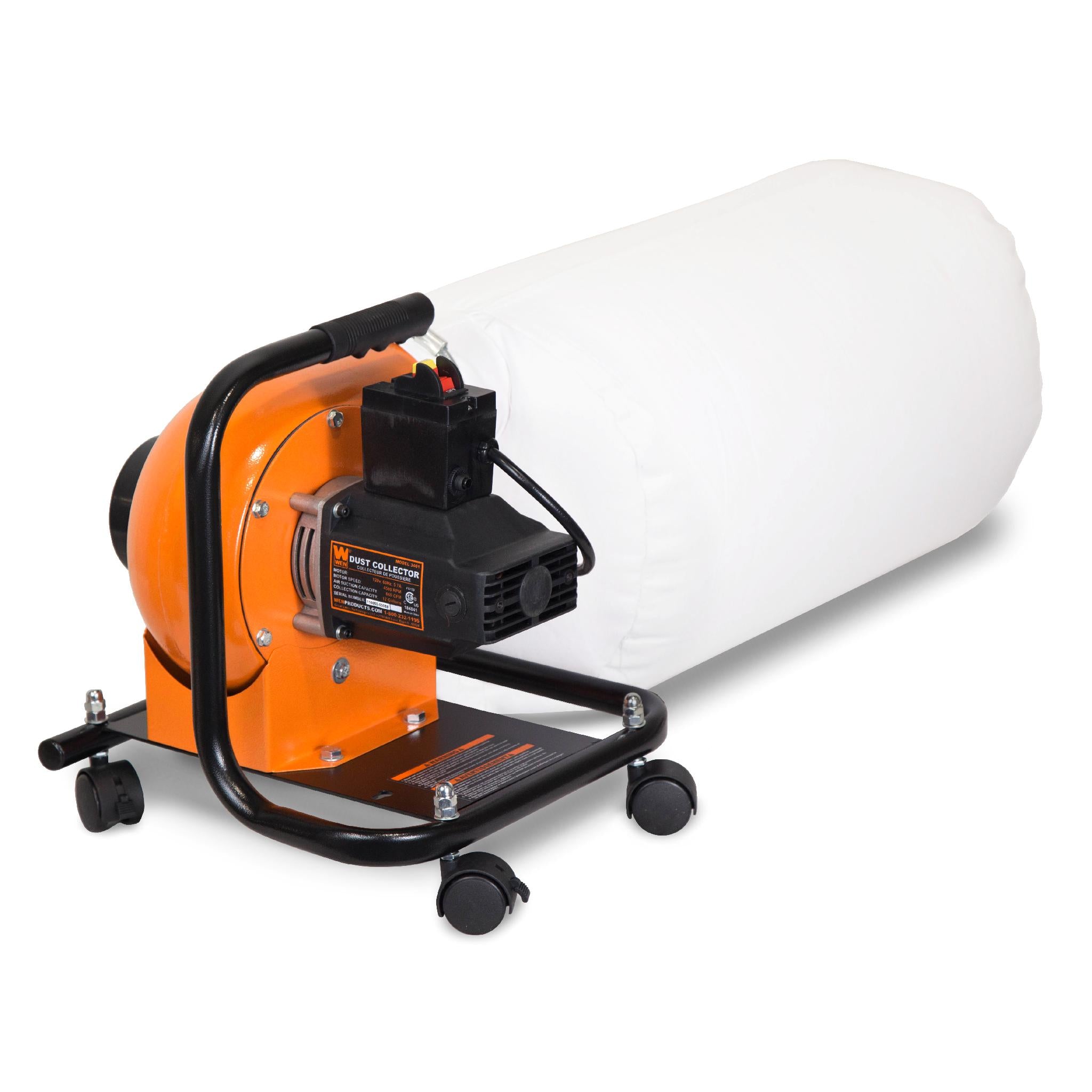 WEN R3401 5.7 Amp 660 CFM Dust Collector with 12 Gallon Bag & Wall Mount Option | Refurbished Workshop Vacuum for Woodworking, Construction & DIY Projects
