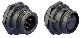 6-Position Circular Connector Plug PX0412/06/P/4550 - Panel Mount, 10-Pack for Industrial Automation & Electrical Equipment