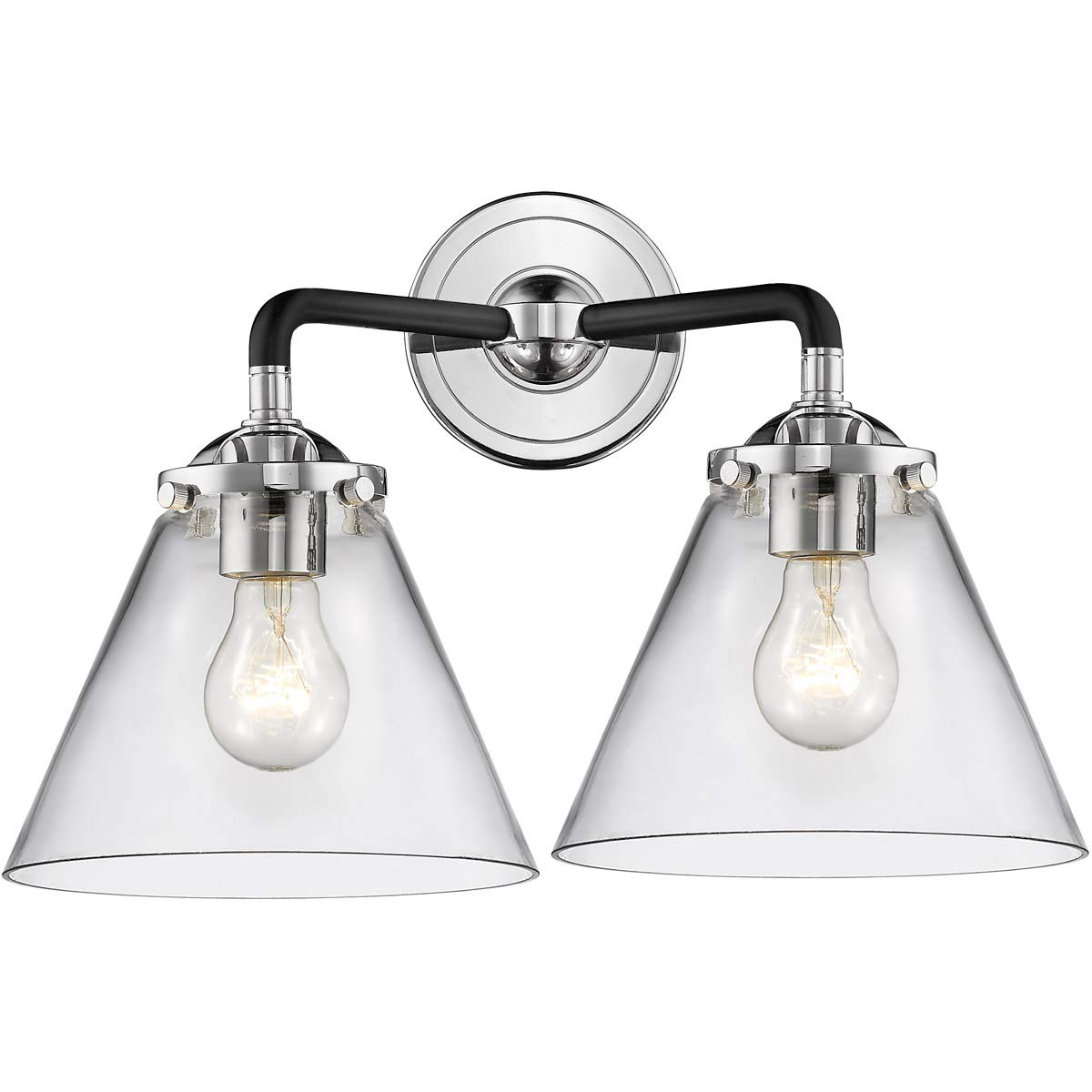 Black Polished Nickel Bathroom Vanity Light - 16