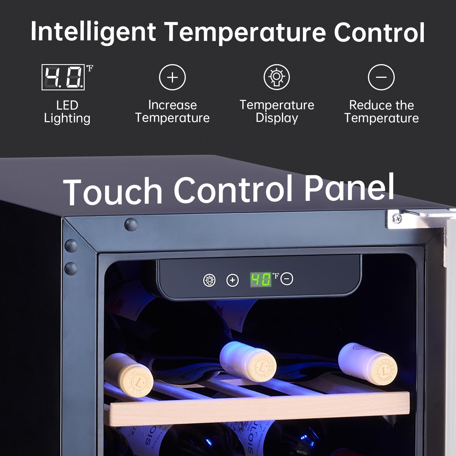 GARVEE 30 Bottle Wine Cooler Refrigerator - Digital Temperature Control (40°F-60°F) - Perfect for Wine Collectors & Home Bars - Ideal for Storing Red, White & Sparkling Wines