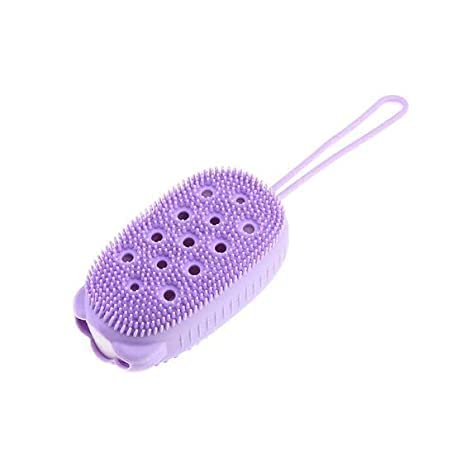 Exfoliating Silicone Body Brush for Shower & Bath - Double Sided Massage Scrubber for Baby, Kids, Men & Women - Gentle Skin Cleansing & Back Scrubber - Perfect for Sensitive Skin & Spa Days