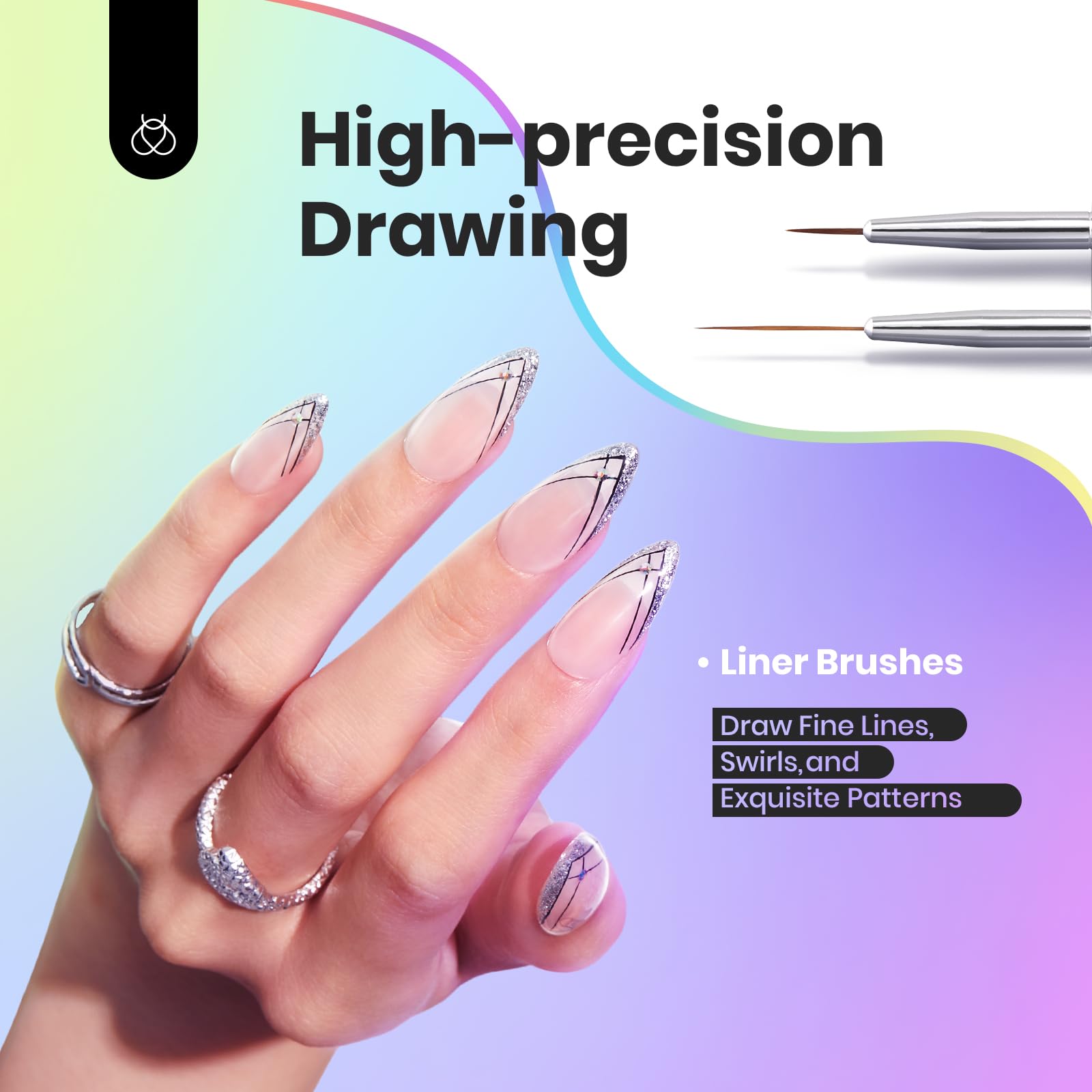Beetles Professional Nail Art Brushes Set - 10PCS Gel Polish Nail Design Pens & Nail Art Tools Kit for Acrylic, Gel & Dip Powder Nail Extension - Perfect for Salon, Home Manicure & DIY Nail Art