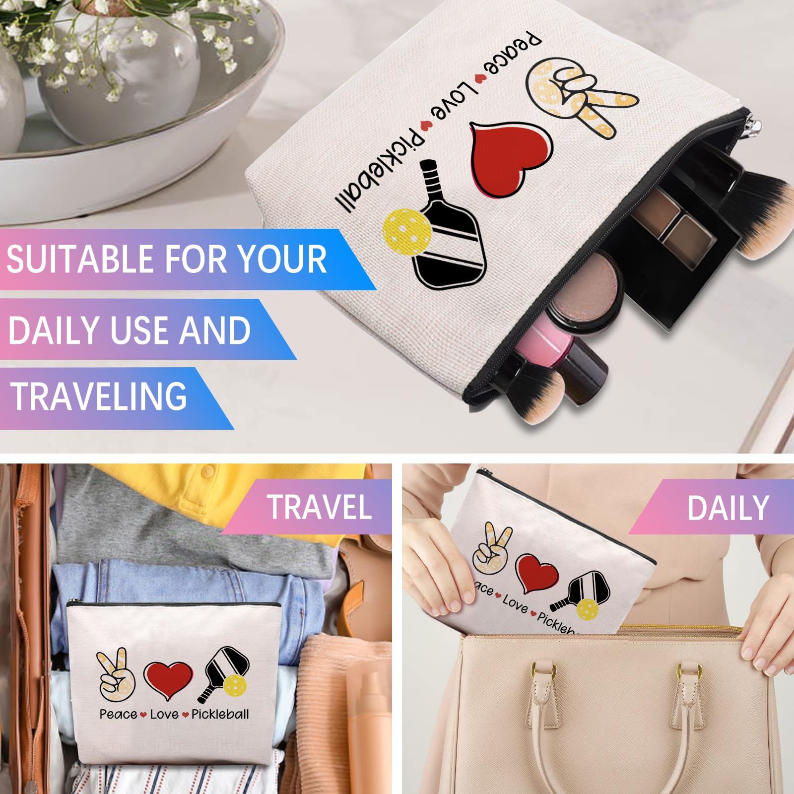 **Personalized Ball Player Makeup Bag - Stylish Zipper Pouch for Women, Perfect Gift for Ball Lovers & Sports Enthusiasts - Great for Gym, Travel & Everyday Use**