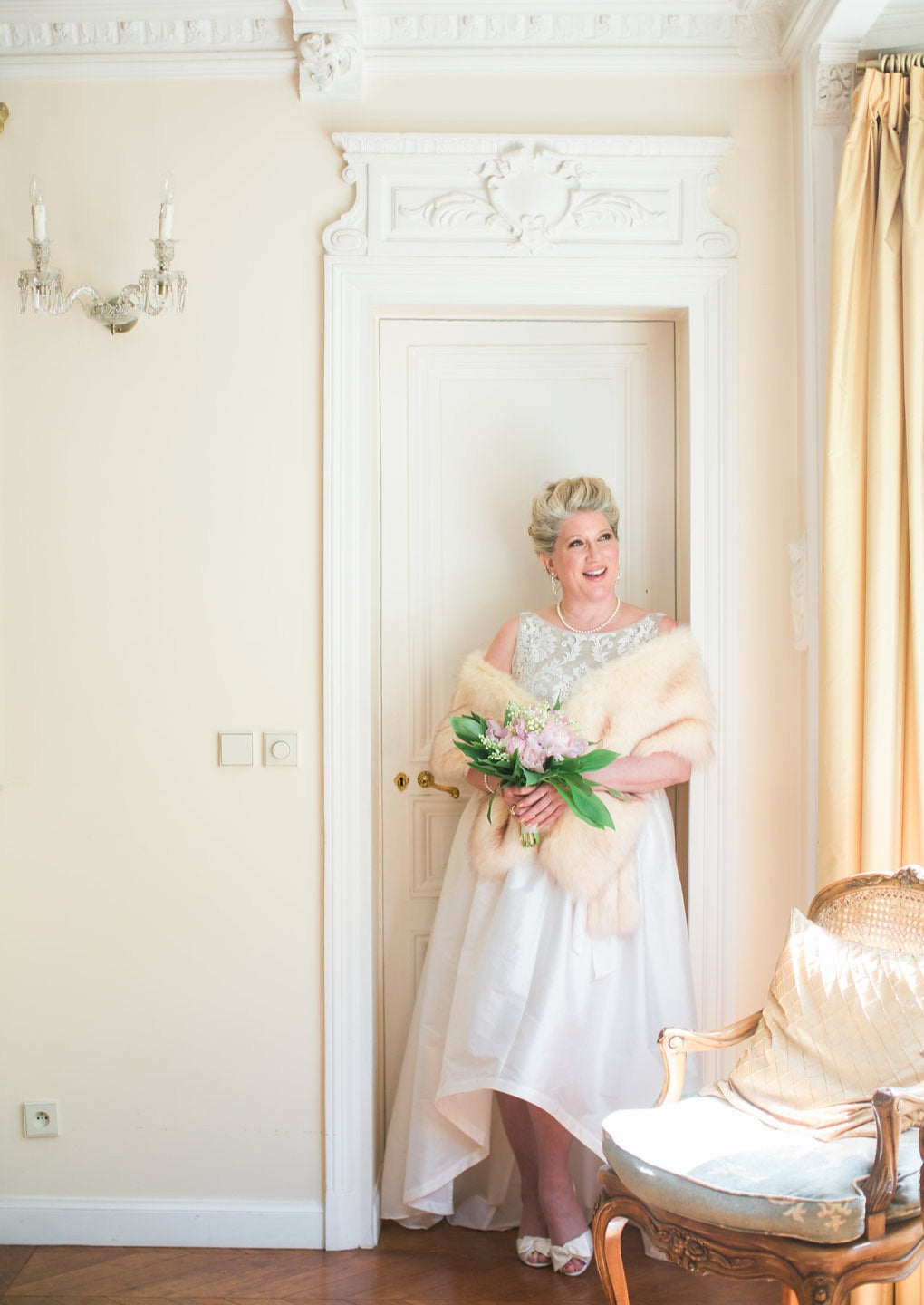 Luxury Champagne Fur Shawl Wrap - Elegant Lilian Cha03 Design for Women - Perfect for Weddings, Parties & Evening Events