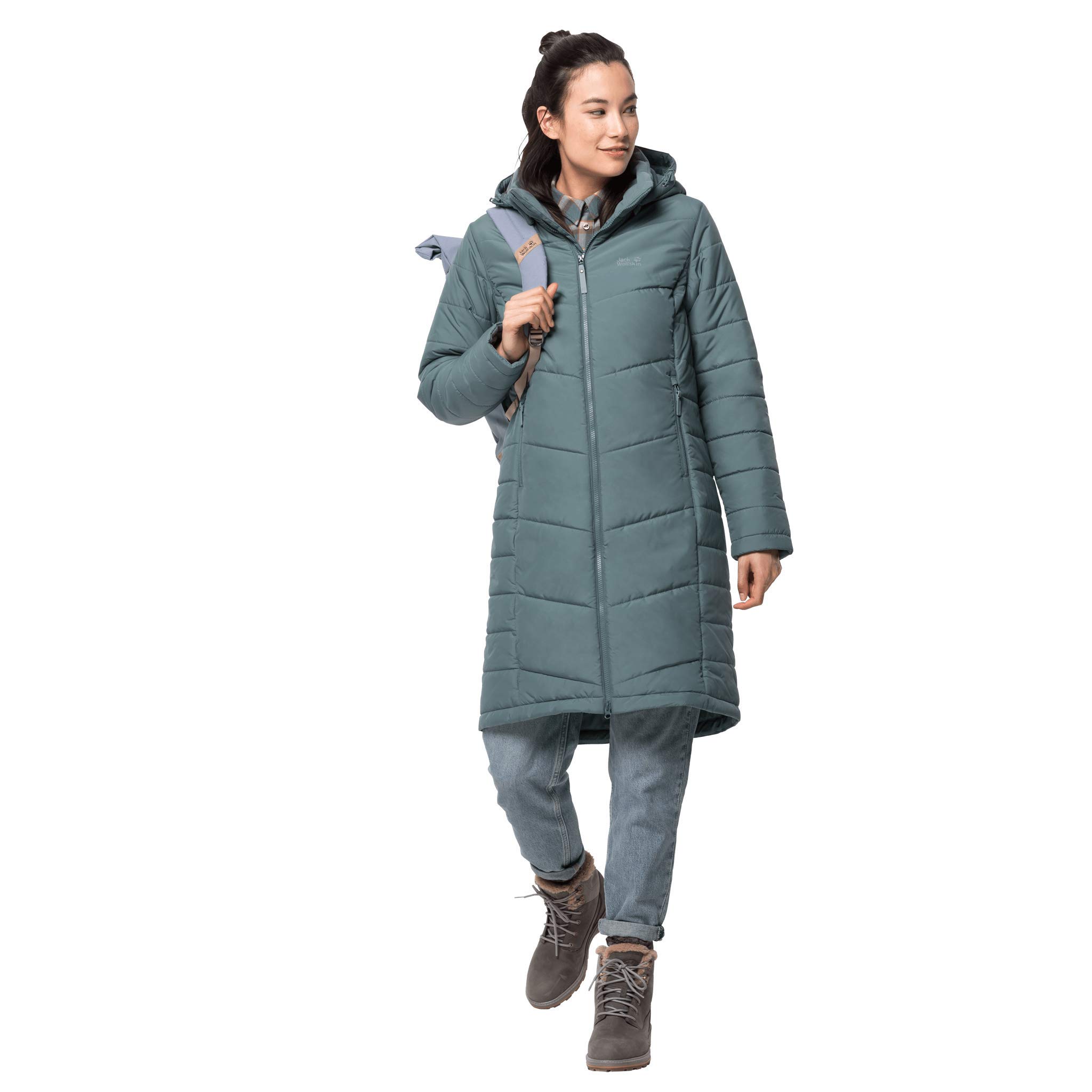 Jack Wolfskin Women's North York Winter Coat - Waterproof Windproof Insulated Parka for Hiking & Outdoor Activities