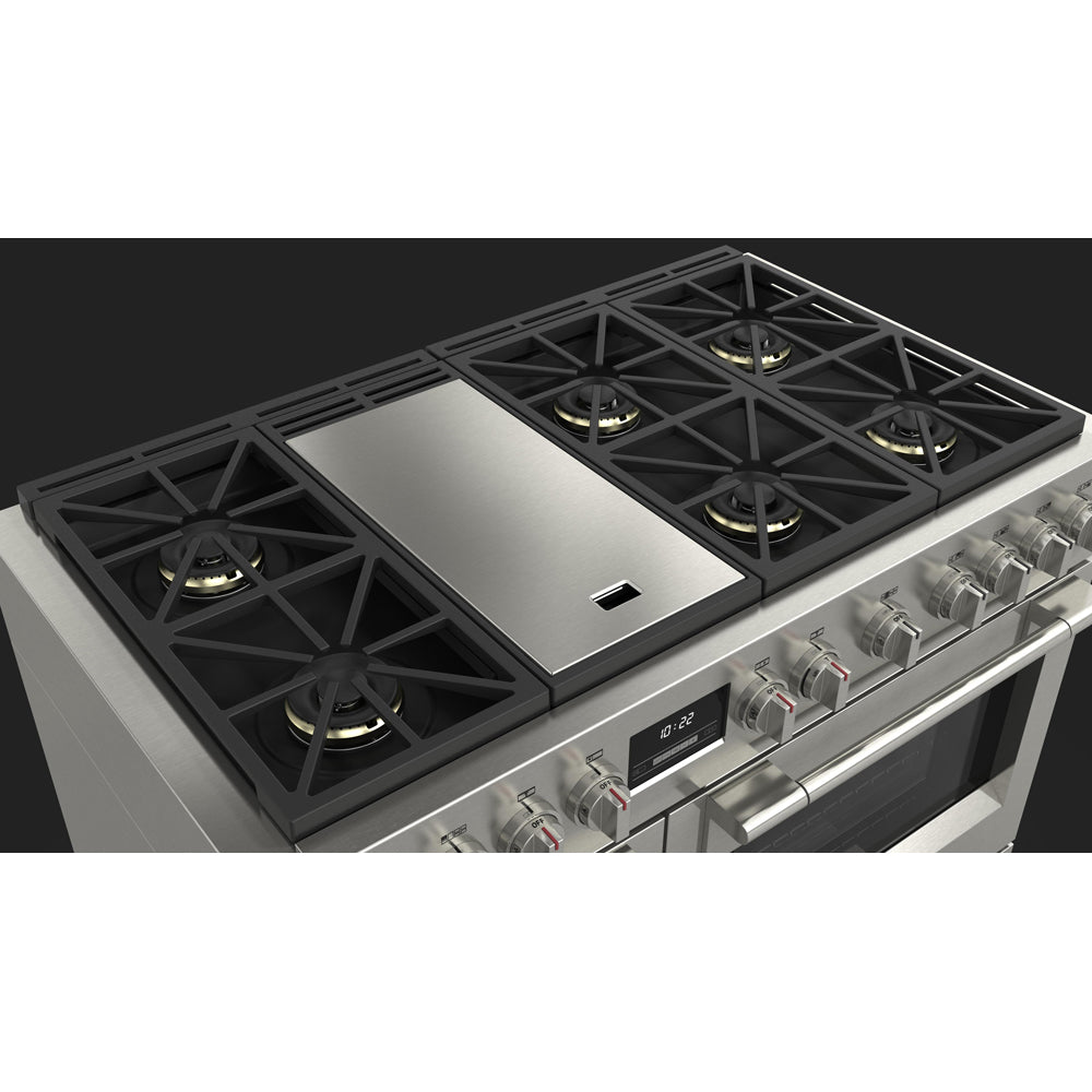 Fulgor Milano 48 Inch 600 Series Professional All Gas Range with 6 Burners & Stainless Steel Trilaminate Griddle - Perfect for Commercial Kitchens & Home Chefs (Model F6PGR486GS2)