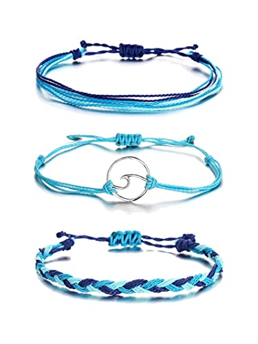 Boho Waterproof Braided Friendship Bracelets for Women & Teen Girls - 12 Pack Surfer Wave String Bracelets, Summer Jewelry Gifts for Best Friends, Beach Parties & Music Festivals