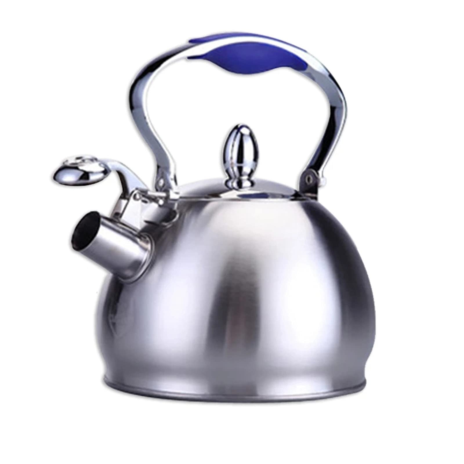 **2.5L Stainless Steel Whistling Tea Kettle - Retro Style Stovetop Teapot for Home & Kitchen - Large Capacity (Silver) - Perfect for Boiling Water, Making Tea, Coffee & Hot Cocoa**