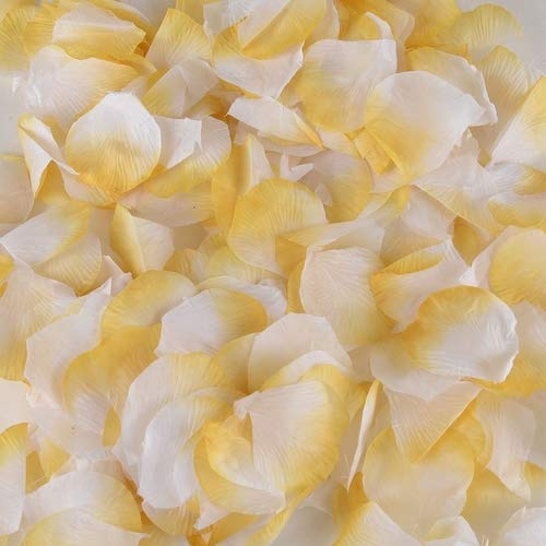 BBCrafts Gold Silk Rose Flower Petals - 400 Count for Wedding Decorations, Bridal Shower, Anniversary & Romantic Events - Premium Artificial Petals for Table Scatter, Aisle Decor, Photo Backdrops