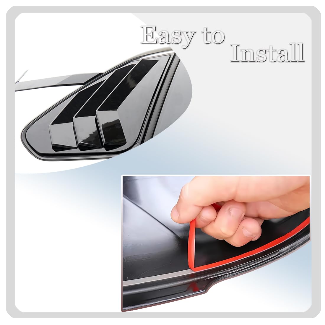 MUXEE 2Pcs ABS Side Vent Window Louvers for Toyota RAV4 2019-2024 | Sporty Exterior Trim Accessories | Bright Black Decorative Covers | Enhances Vehicle Style & Aerodynamics