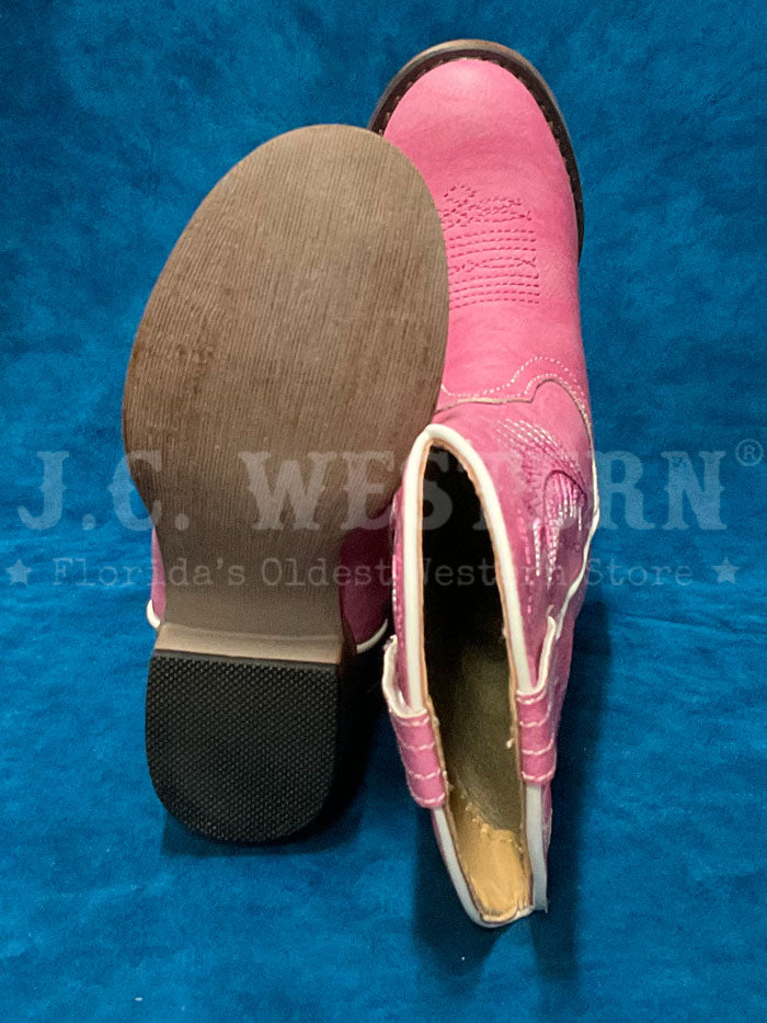 Roper Kids' Pink Embroidery Round Toe Boots 09-018-1939-2404 - Perfect for School, Playdates & Outdoor Adventures
