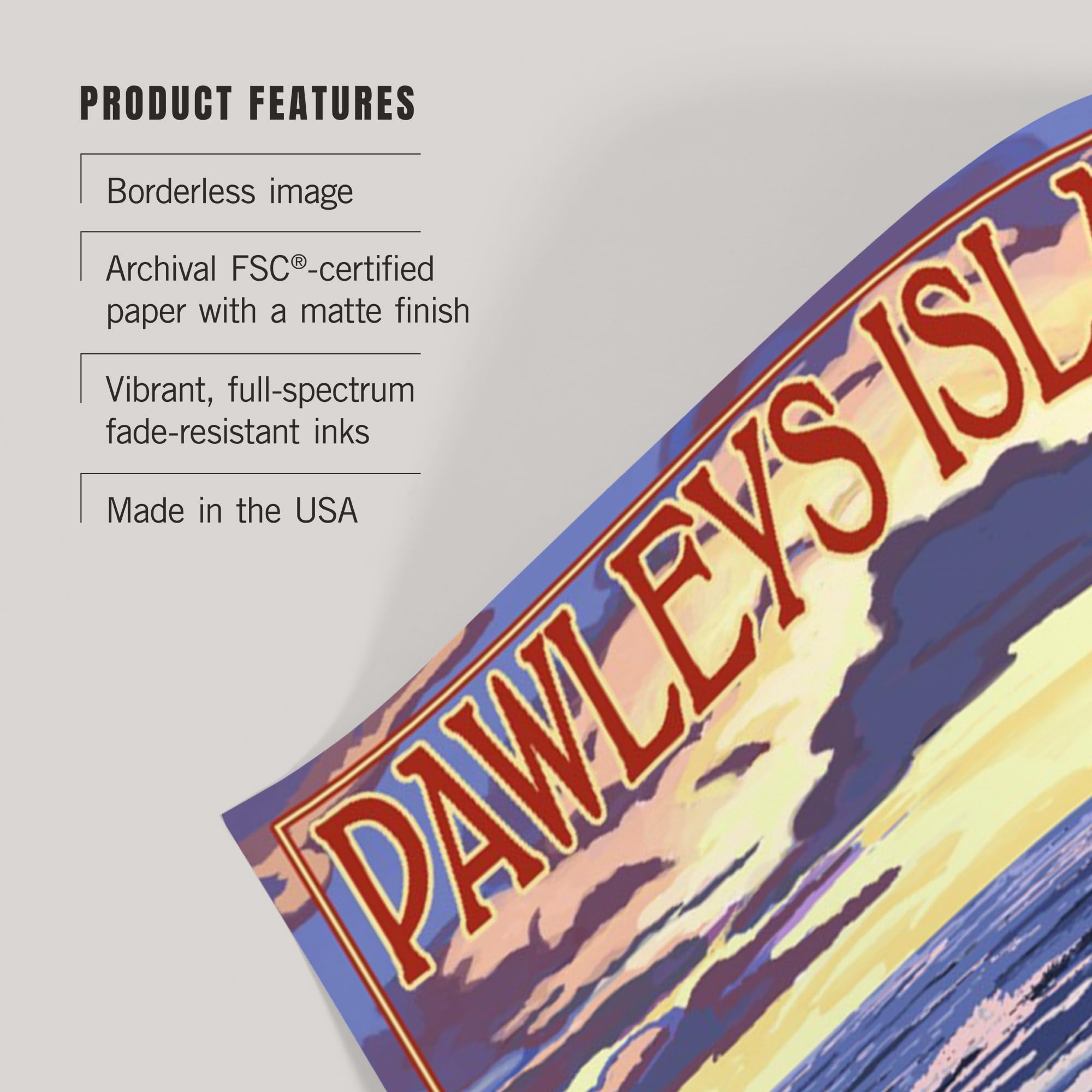 Lantern Press 16x24 Inch Giclee Print - Pawleys Island South Carolina Sunset Beach Wall Art - Perfect for Coastal Home Decor & Beach House Living Room