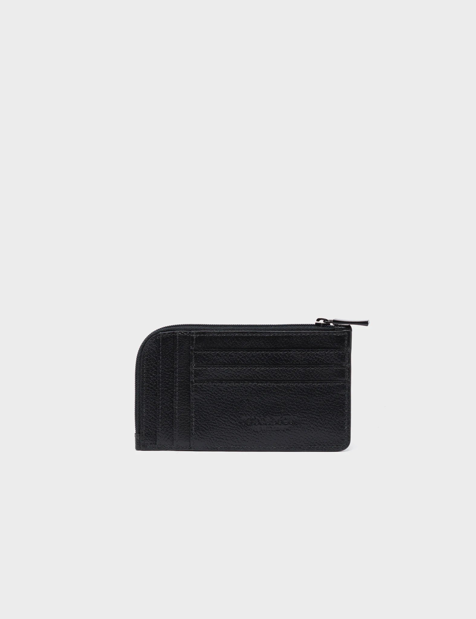 Fausto Black Leather Zip Around Cardholder with All Over Eyes Embroidery - Stylish RFID Blocking Wallet for Men & Women | Perfect for Travel, Business & Everyday Use